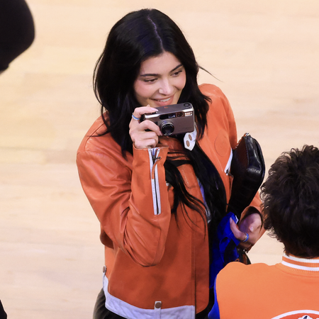 Timoth&eacute;e Chalamet, and Kylie Jenner attend the game between the Indiana Pacers and the New York Knicks during Game 5 of the 2025 Eastern Conference Finals on May 29, 2025 at Madison Square Garden in New York City, New York. 