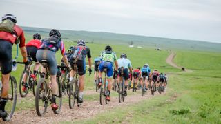 Gravel riders in the Unbound gravel race