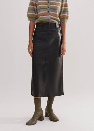 Me+Em, Leather Midi Skirt