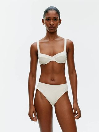 Crinkle Wired Bikini Top - Off White - Arket Gb