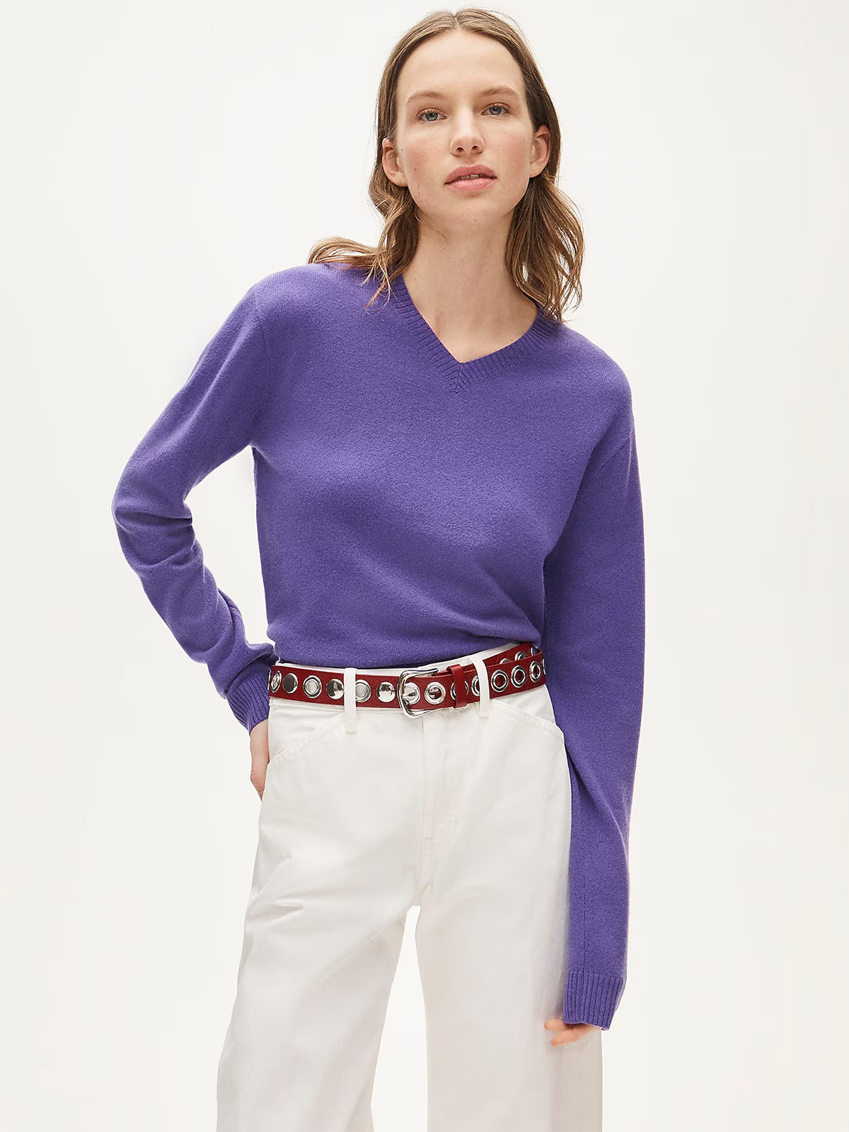 Cashmere High V-Neck Sweater