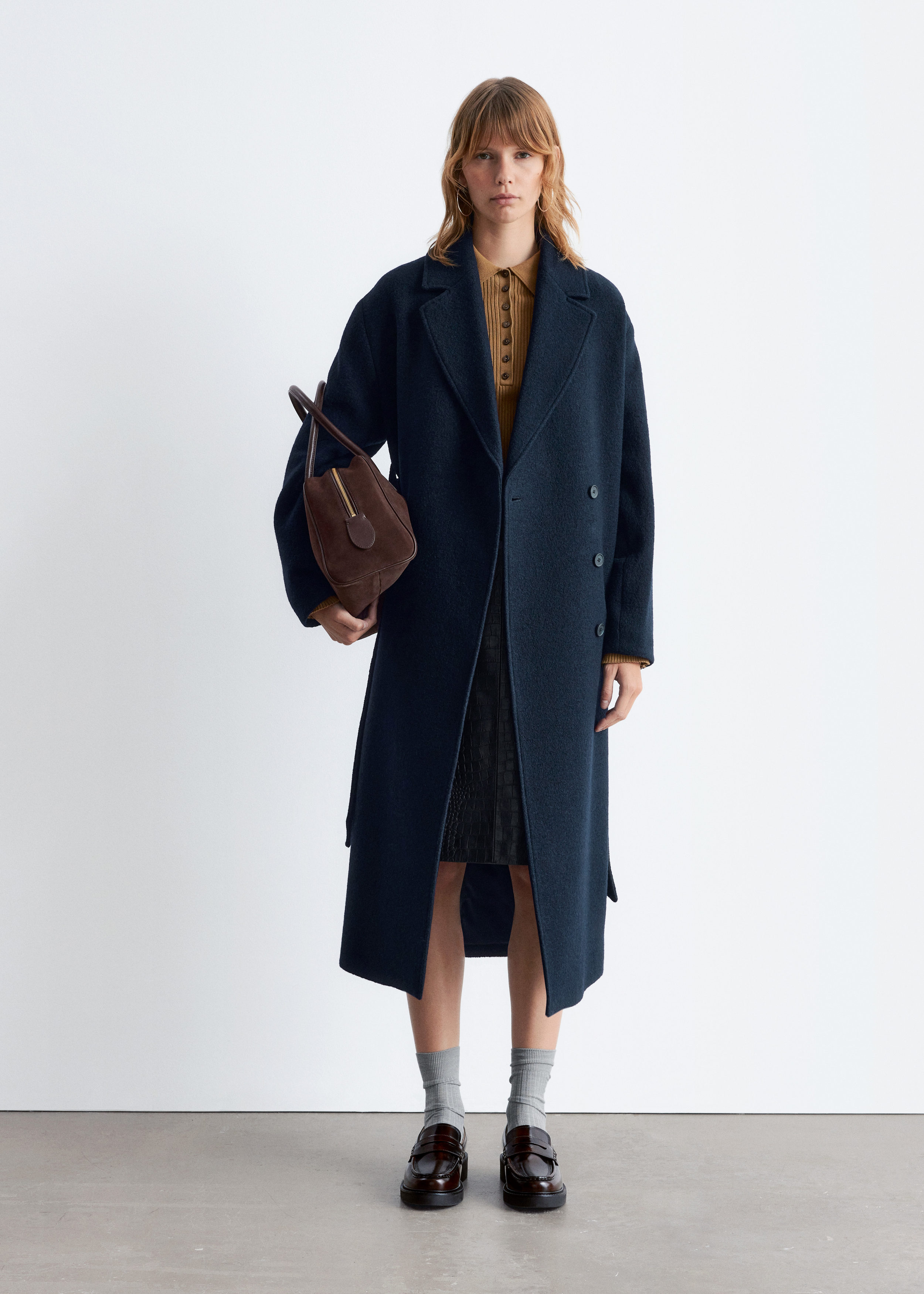 Voluminous Belted Wool Coat