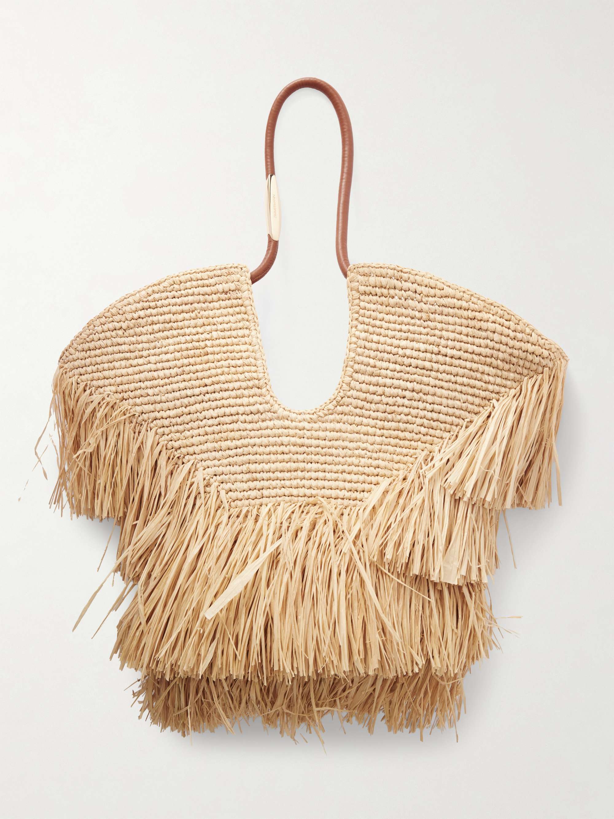 Goldentime Medium Fringed Raffia Tote