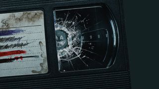 A broken VHS with the Black Mirror logo