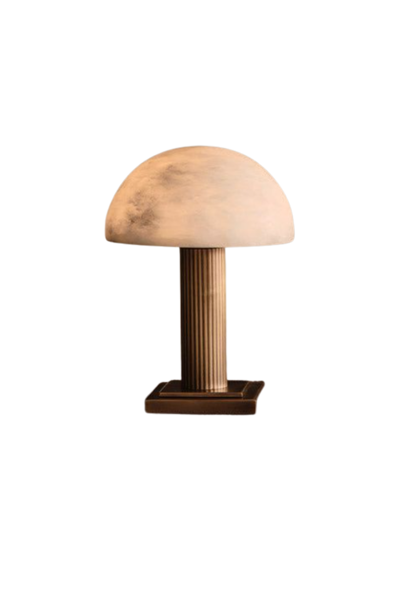 Lights and Lamps, Bollow Aged Brass Table Lamp