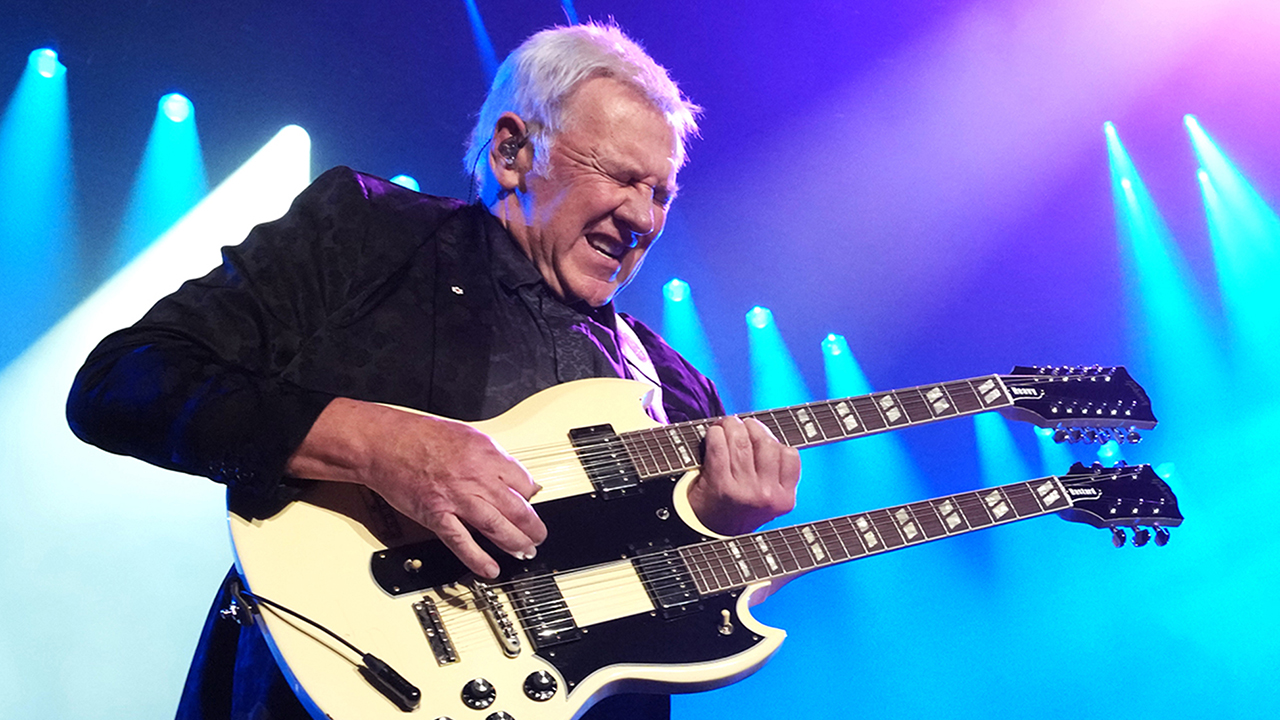 Alex Lifeson at the KIA Forum on Sunday, June 7, 2026 in Inglewood, CA. Opening night of the band's first tour since the death of former drummer Neal Peart in 2020.