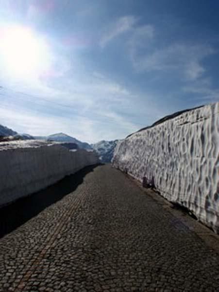 Riding through a wall of snow