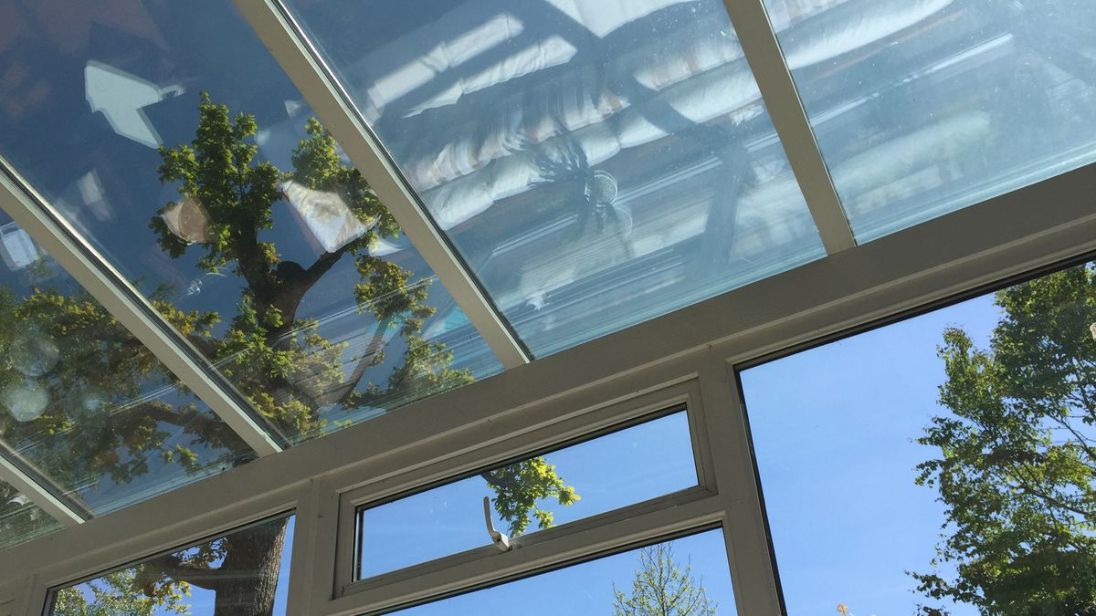 Fixed conservatory roof, shown from below