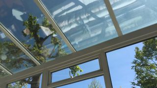 Fixed conservatory roof, shown from below