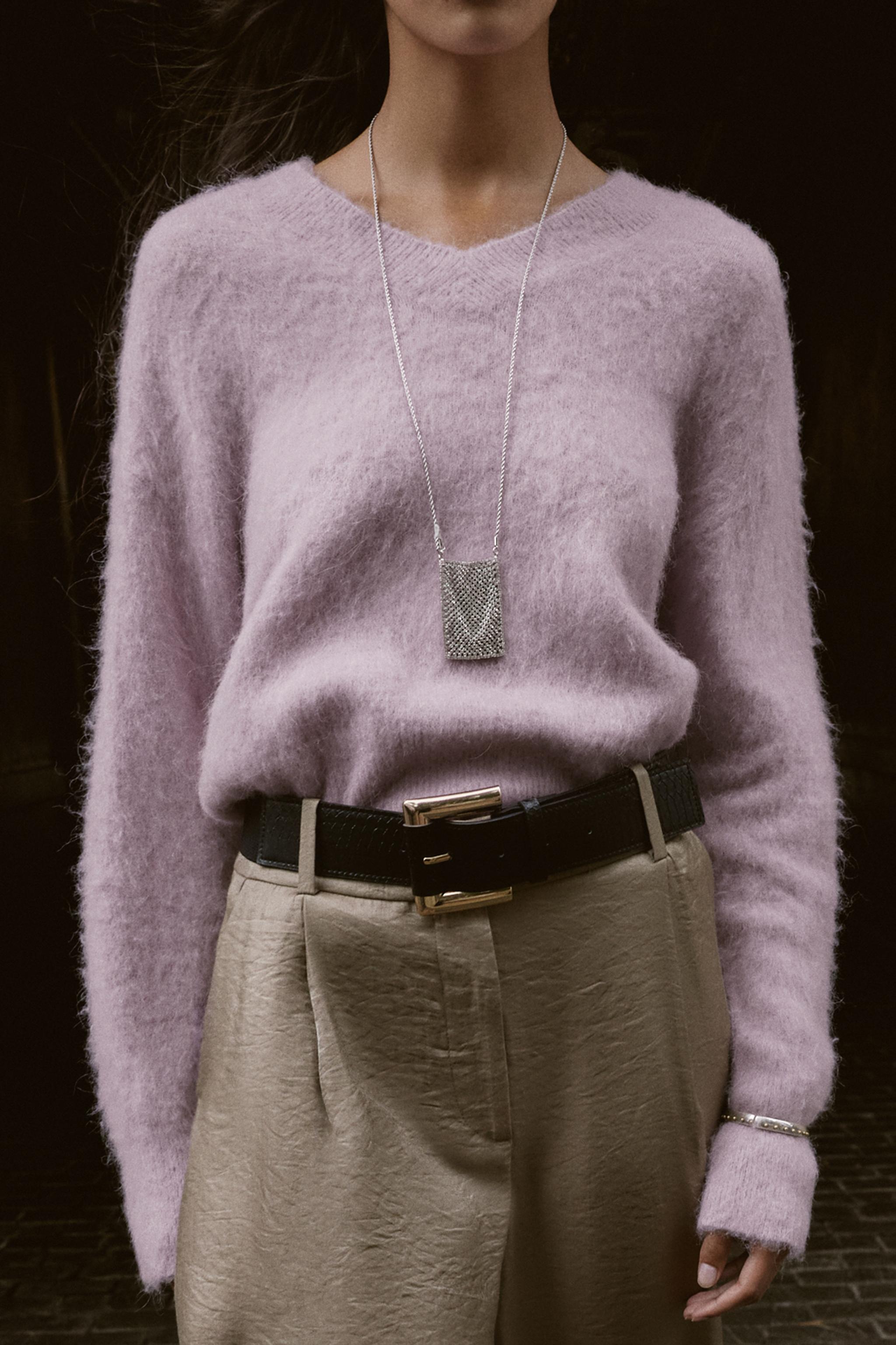 Brushed Effect Knit Sweater