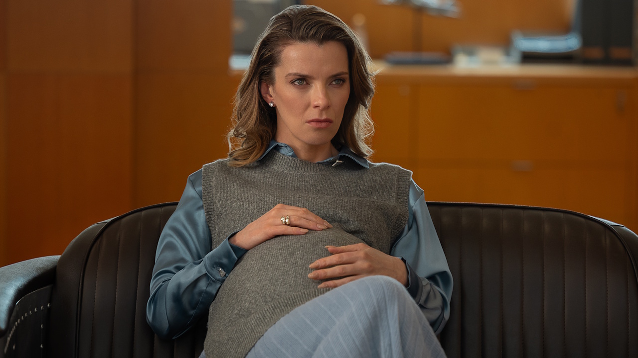 Office Romance. Betty Gilpin as Sydney Bloom in Office Romance.