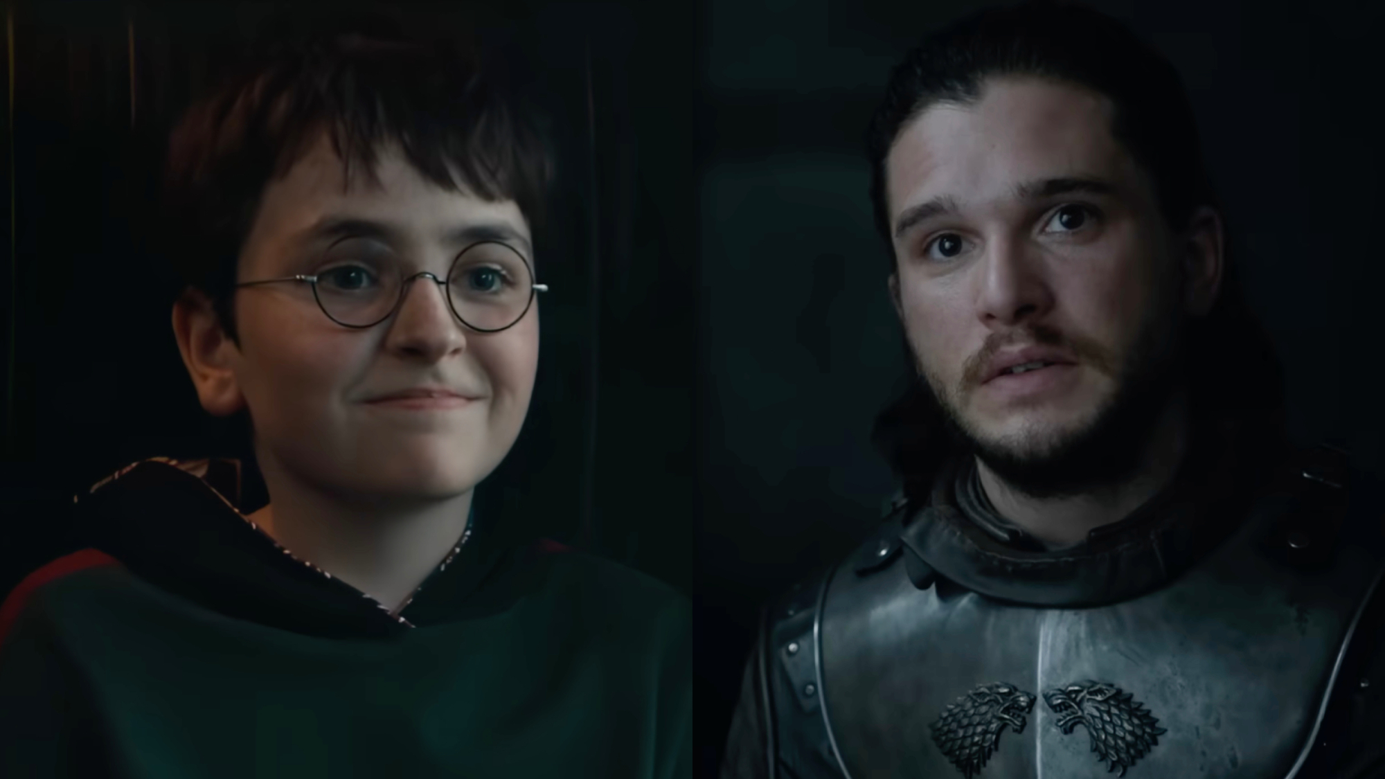 Dominic McLaughlin and Kit Harington in a side-by-side photo.