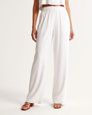 Linen-Blend Pull-On Pant