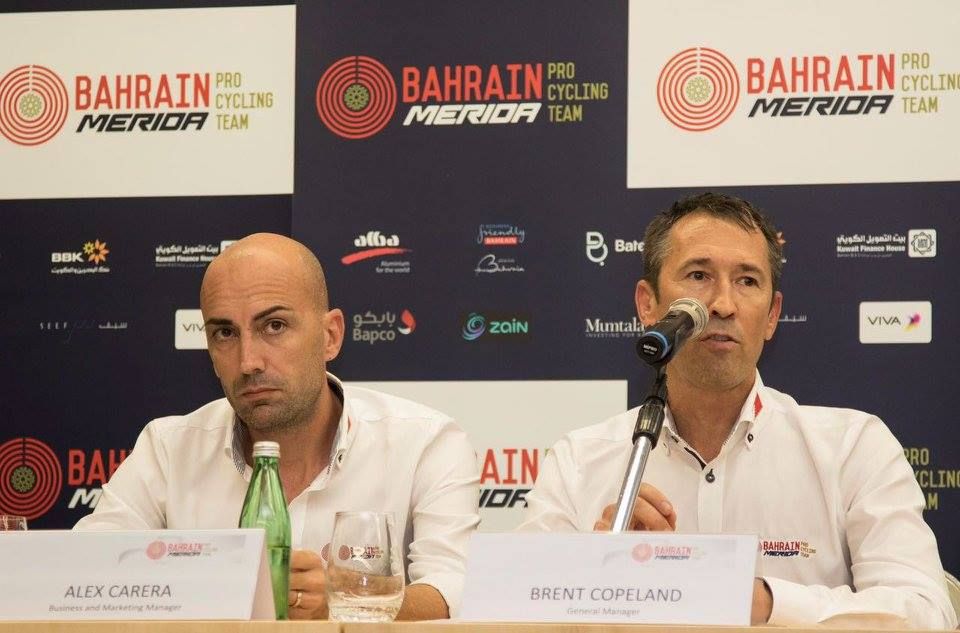 Bahrain Merida Business and Marketing Manager Alex Carera and the General Manager Brent Copeland