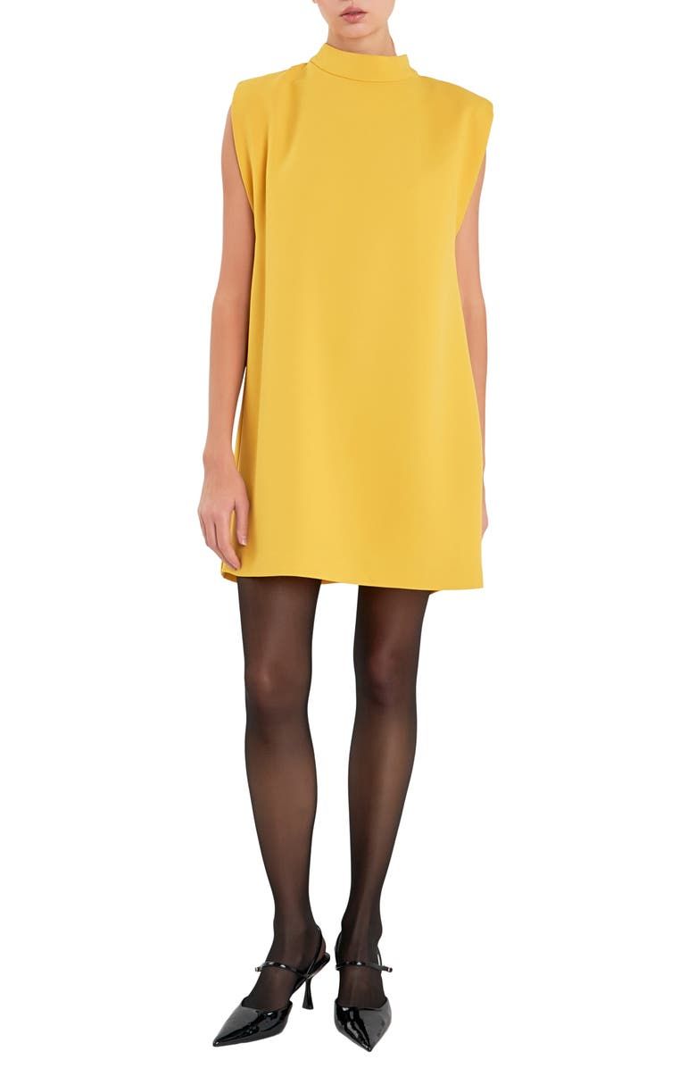 Mock Neck Sleeveless Shift Dress