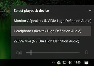 Windows 10 audio device selection