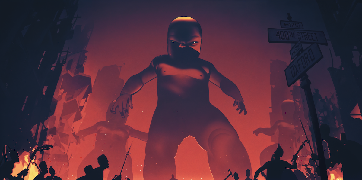 a stampede of giant alien babies