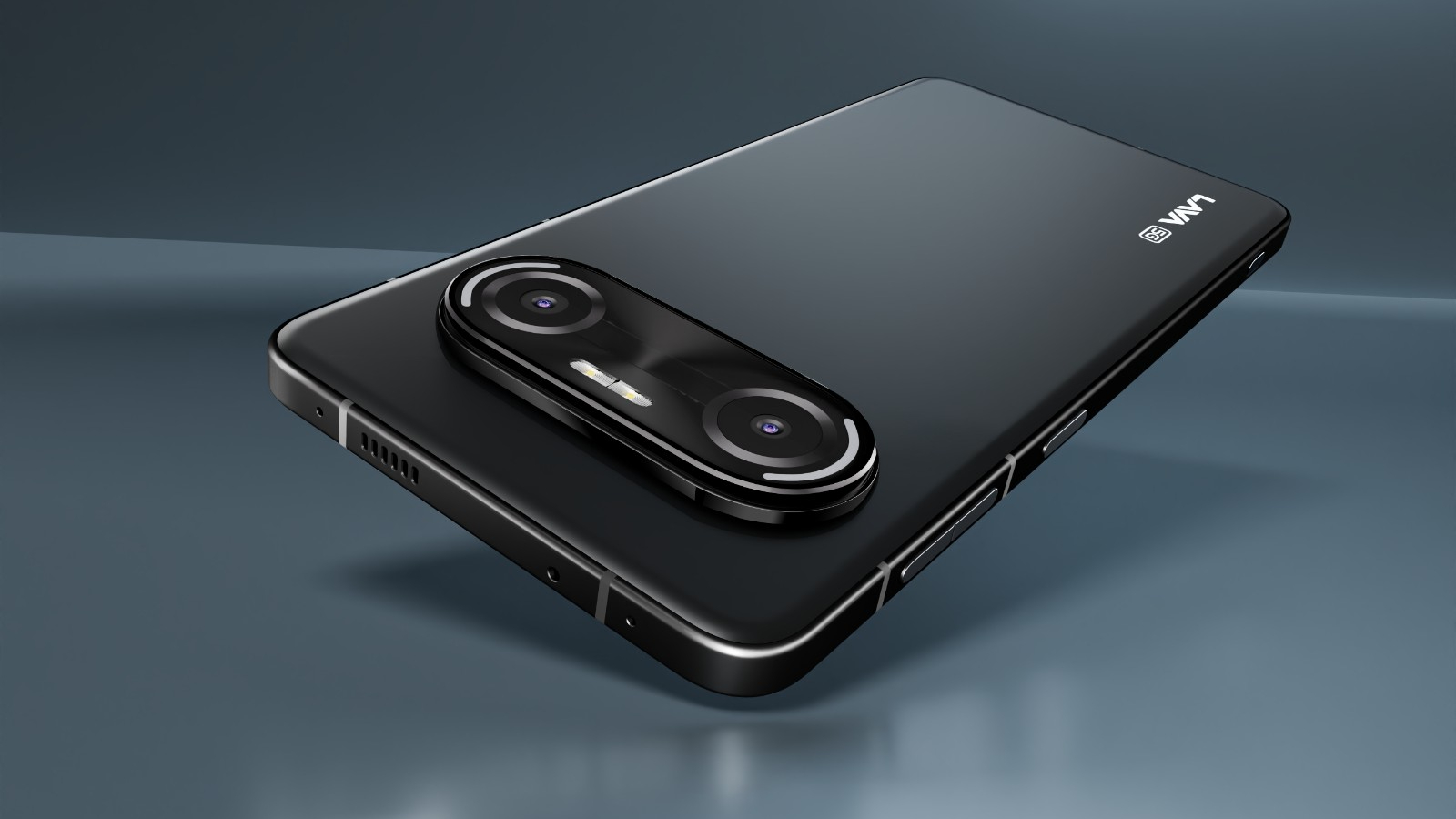 The Lava Agni 4N phone on a colored background