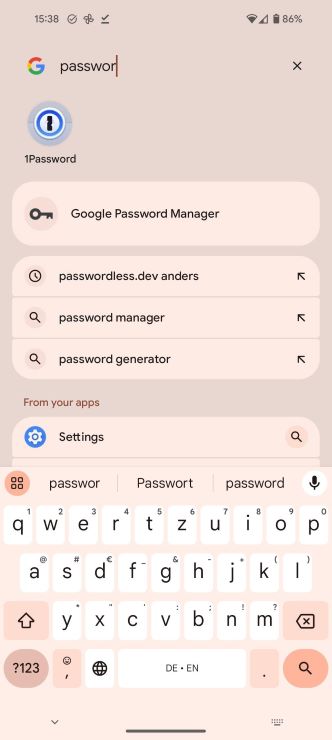 Google Password Manager new shortcut on the Pixel launcher