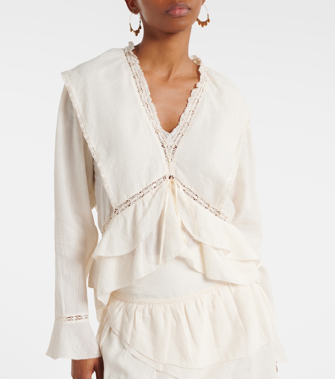 Damienne Cotton and Linen-Blend Top in White - Marant Etoile
