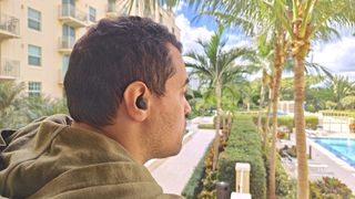 Samsung Galaxy Buds FE being tested for noise canceling