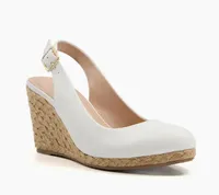 Coda Espadrille Wedge Shoes, White, (£75.00) $112.50| Dune London