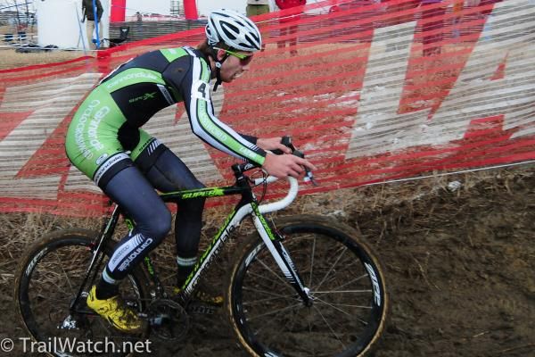 Jamey Driscoll hammers through the mud in Colorado