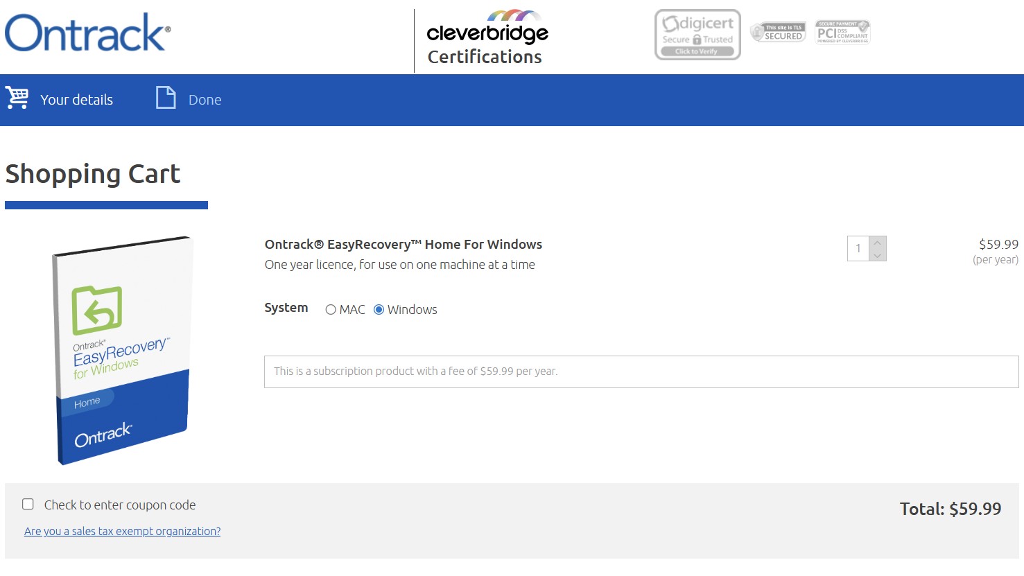Ontrack EasyRecovery pricing