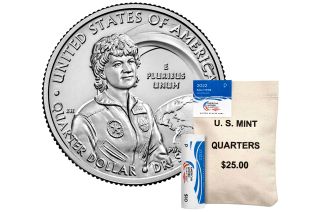 Bags and rolls of the U.S. Mint's new American Women Quarters Program Dr. Sally Ride coin have begun shipping. The 25-cent piece is expected to be in circulation by late April 2022.