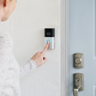 arlo smart doorbell with white door