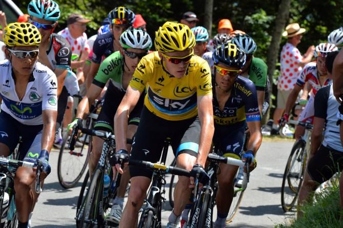 Tour de France leader Chris Froome (Sky) had no teammates with him for much of stage 9