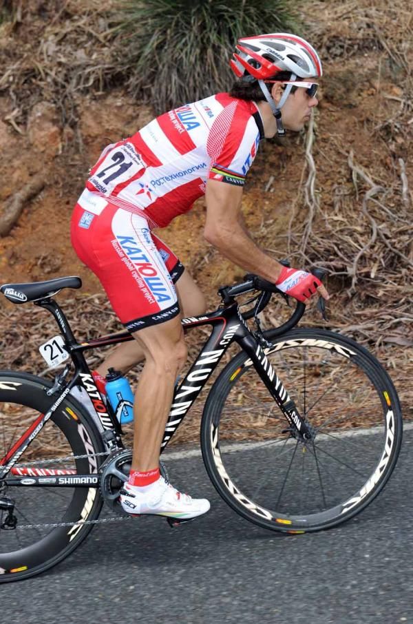 Oscar Freire (Katusha) gets in the early-season miles in Australia.