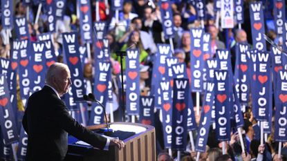 President Joe Biden speaks at DNC