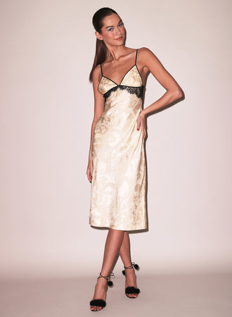 Butterfly Jacquard Slip Dress