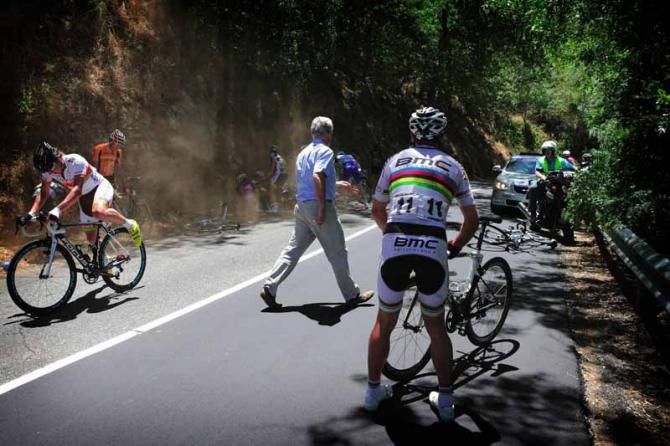Philippe Gilbert (BMC) was among those held up in crash
