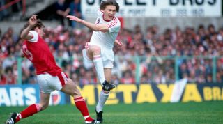 Oleg Blokhin of the Soviet Union in action during a match against Wales in May 1981