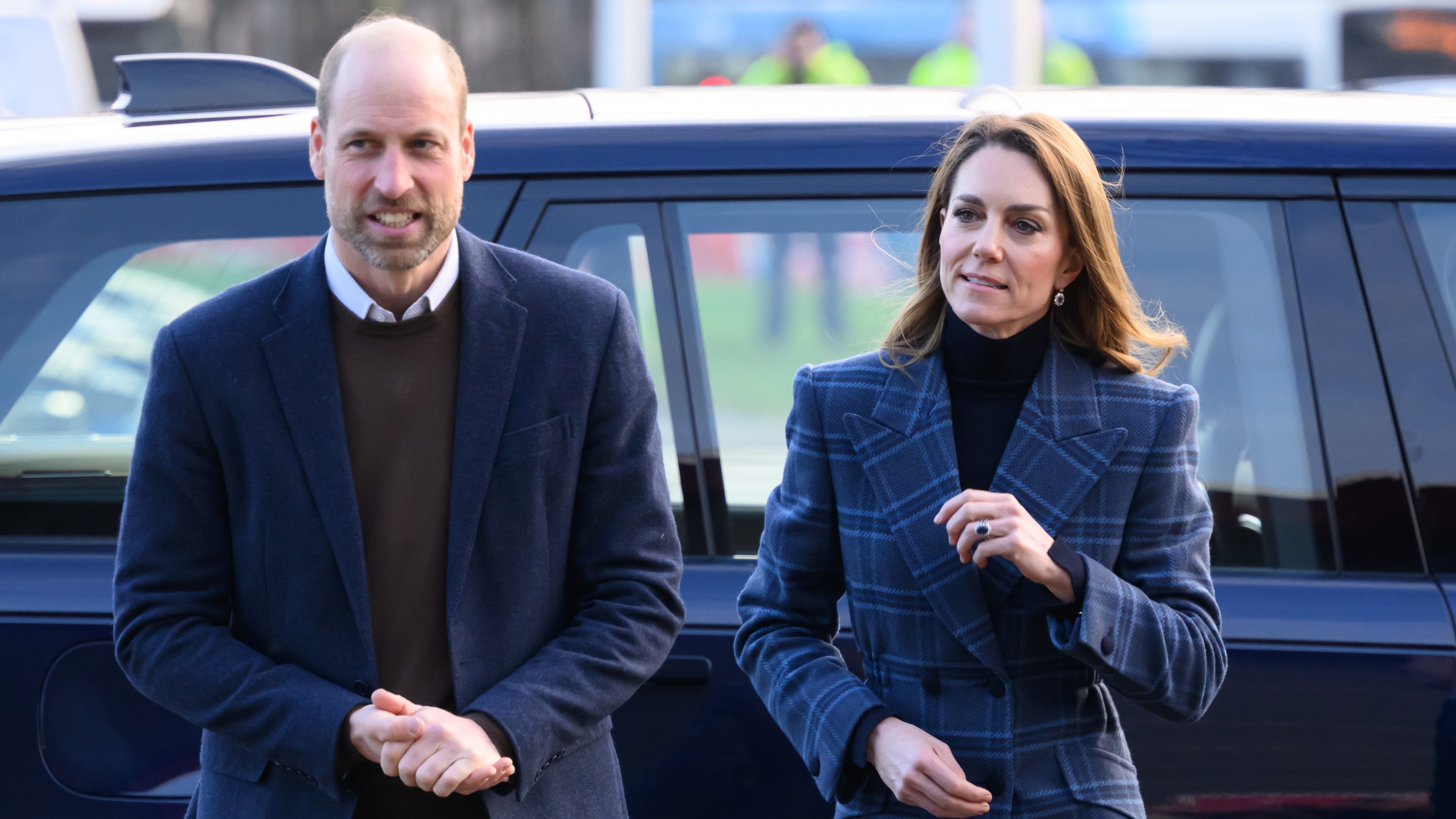 Prince William, Prince of Wales and Catherine, Princess of Wales arrive for a visit to the National Curling Academy on January 20, 2026
