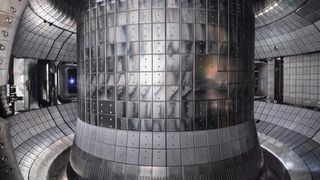 A view inside the KSTAR reactor chamber.