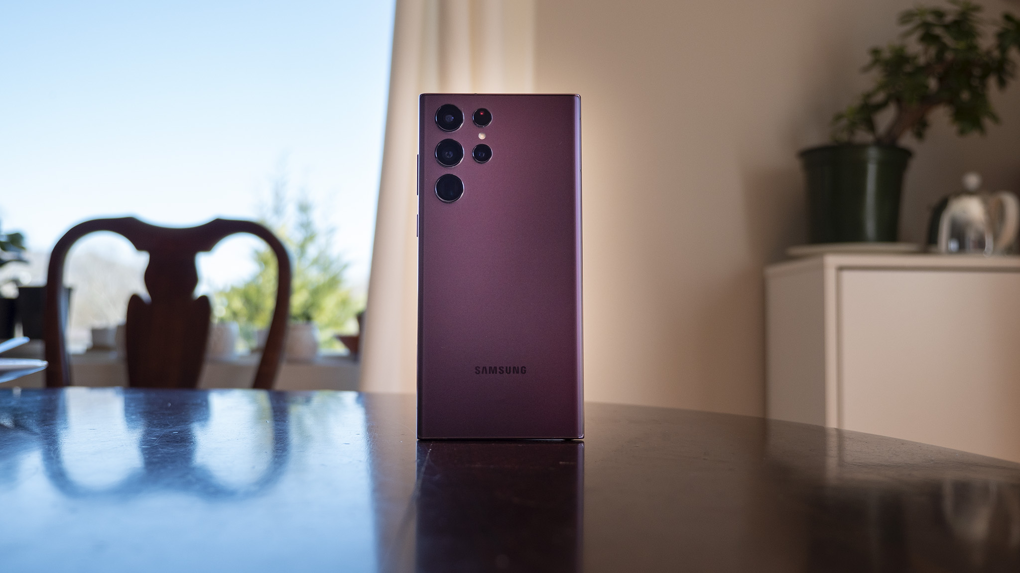 Samsung Galaxy S22 Ultra burgundy colorway