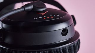 Close-up of Beyerdynamic MMX 330 Pro 3.5mm socket