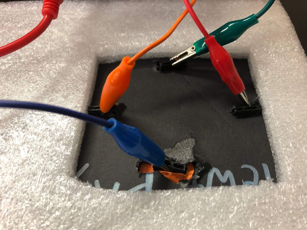 Tabs on back of controllers to hook makey makey to