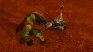 An orc fighting a scorpion in World of Warcraft: Forever.