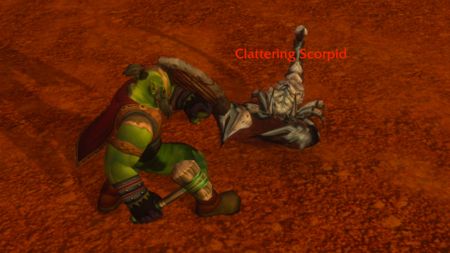 An orc fighting a scorpion in World of Warcraft: Forever.