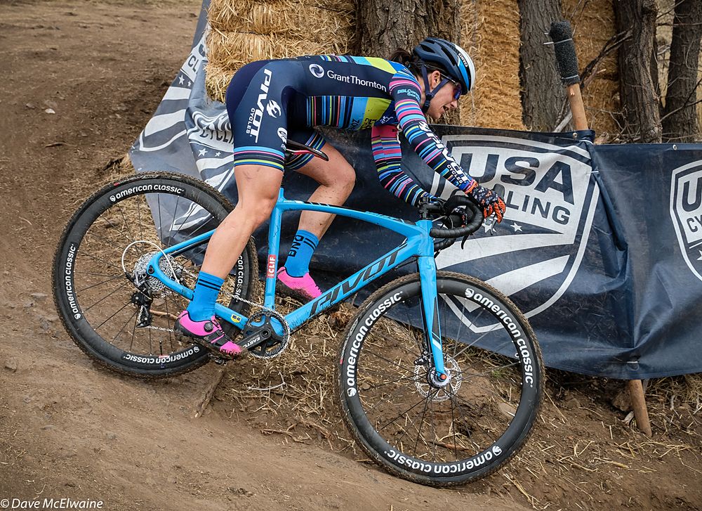 Courtenay McFadden (Pivot) making her final trip down the switchbacks