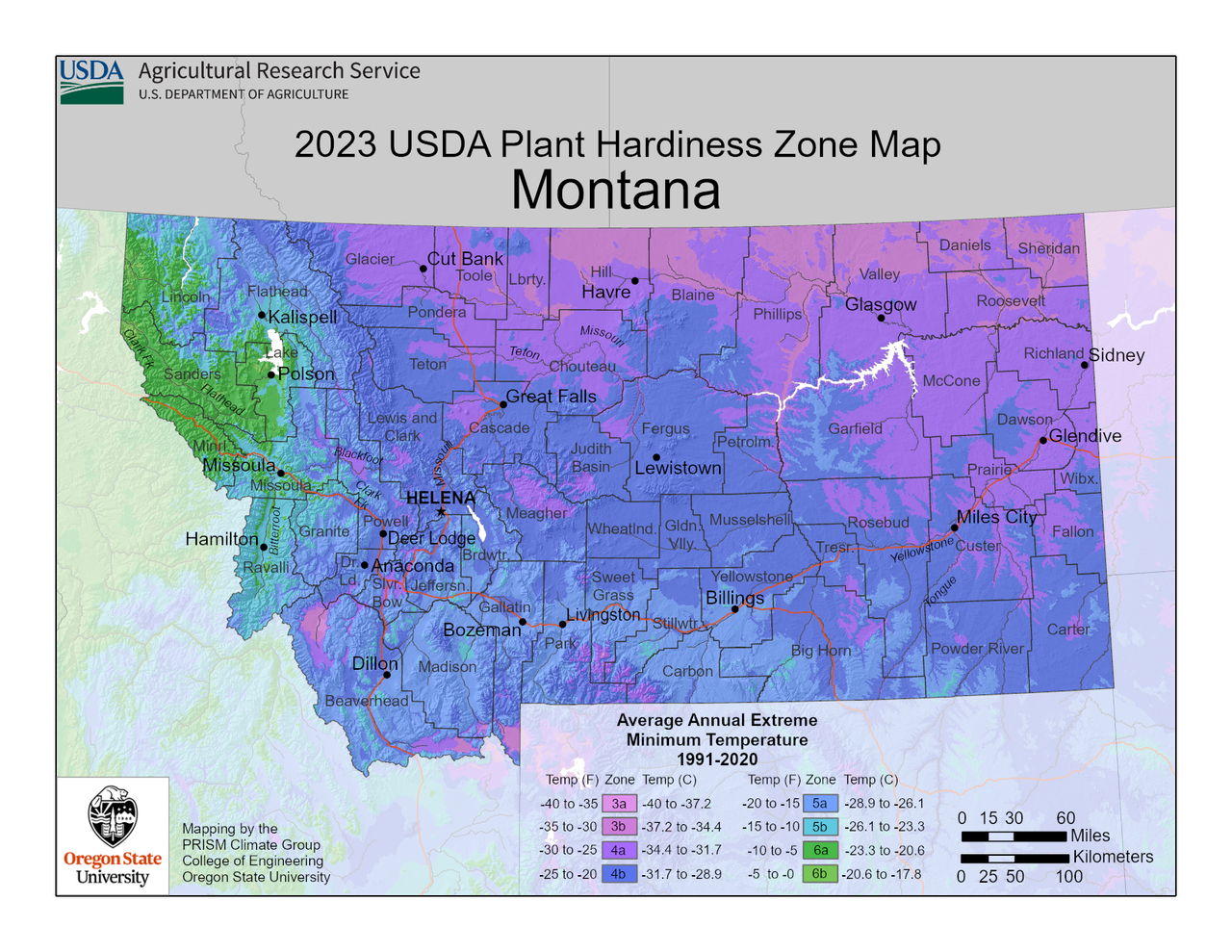 Map Of USDA Plant Growing Zones In Montana | Gardening Know How