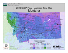 USDA Plant Hardiness Zone Map for Montana