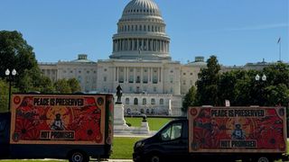 The Hunger Games: Sunshine on the Reaping billboards outside of the Capitol 