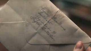 close up of letter addressed to henry beauchamp on outlander blood of my blood season 1