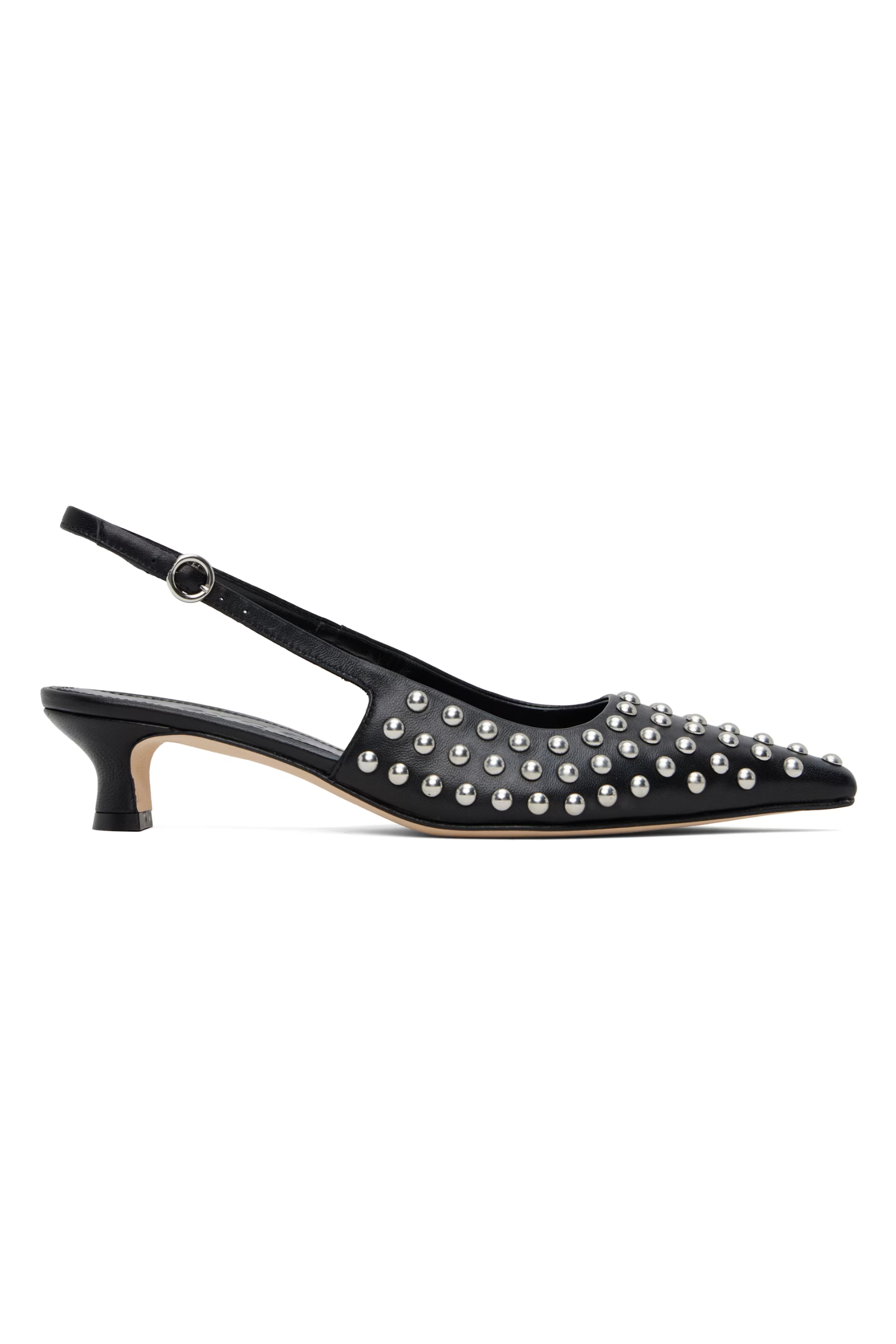 Aeyde Black Catrina Studded Slingback Heels