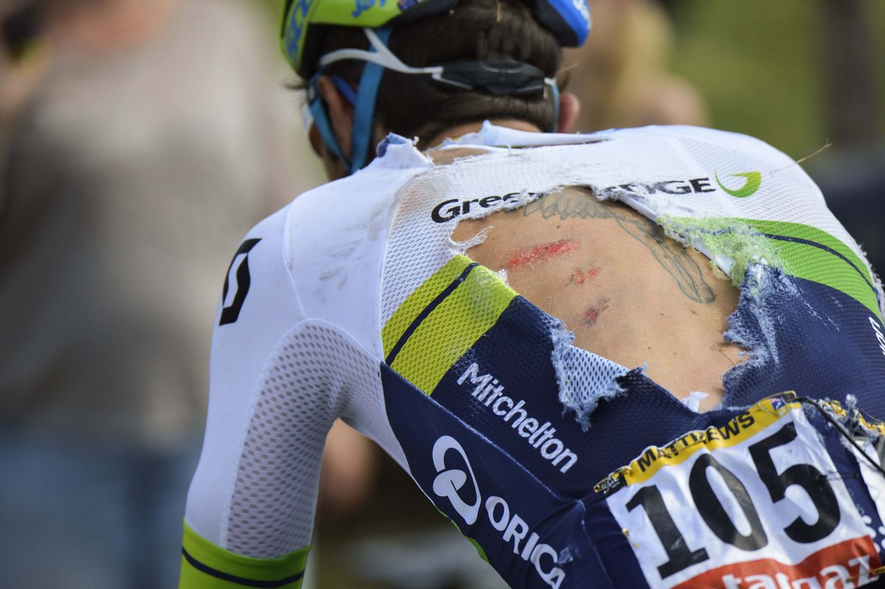 Michael Matthews (Orica-GreenEdge) was caught up in the crash